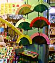 A shop selling paper fans and postcards.